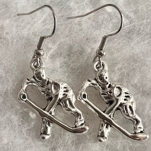 Hockey player earrings